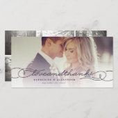 Amour Et Merci Élégant Script Multi Photo Mariage (Devant / Derrière)