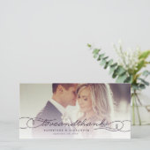 Amour Et Merci Élégant Script Multi Photo Mariage (Debout devant)