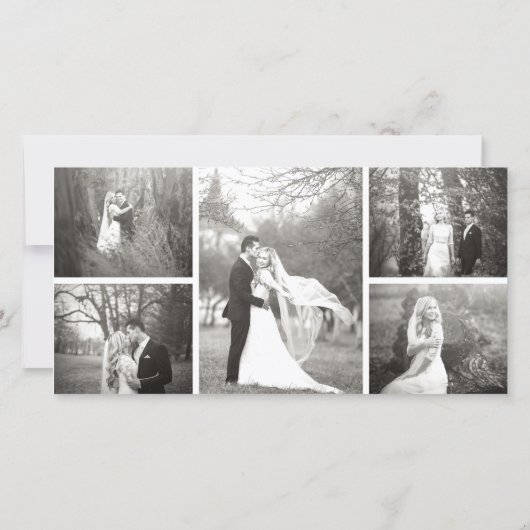 Amour Et Merci Élégant Script Multi Photo Mariage (Dos)