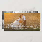 Amour Et Merci Élégant Script Multi Photo Mariage (Devant / Derrière)