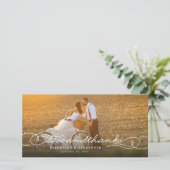 Amour Et Merci Élégant Script Multi Photo Mariage (Debout devant)