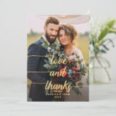 Amour et merci Faux Gold Foil 2 Mariage photo (Debout devant)
