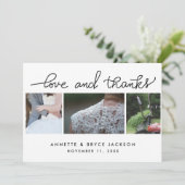 Amour Et Merci Joli Script Mariage Trois Photos (Debout devant)