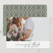 Amour et merci mariage carte de remerciements (Devant / Derrière)