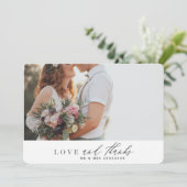 Amour et merci mariage carte de remerciements (Debout devant)