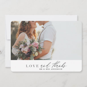Amour et merci mariage carte de remerciements
