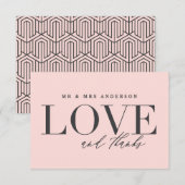 Amour et merci mariage carte de remerciements (Devant / Derrière)