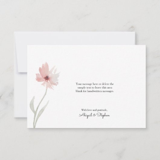 Amour et Merci Mariage photo à fleurs simples (Dos)