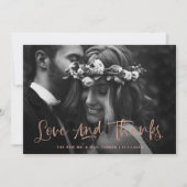 Amour et Merci | Mariage photo Décontracté Script (Devant)