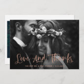 Amour et Merci | Mariage photo Décontracté Script (Devant / Derrière)