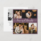 Amour et Merci Mauve Mariage photo (Devant / Derrière)