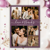 Amour et Merci Mauve Photo Collage Mariage