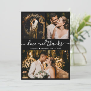 Amour et Merci Merci Mariage noir et blanc