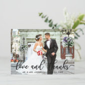 Amour et merci Modern Mariage Photo Merci SB (Debout devant)