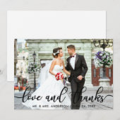 Amour et merci Modern Mariage Photo Merci SB (Devant / Derrière)