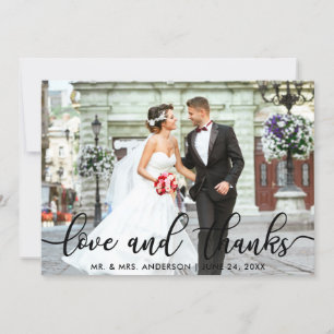 Amour et merci Modern Mariage Photo Merci SB