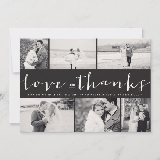 Amour Et Merci Modern Script 6 Mariage Photo (Devant)