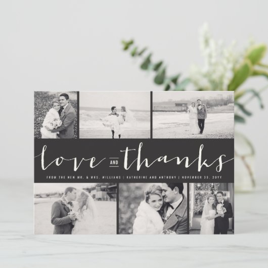 Amour Et Merci Modern Script 6 Mariage Photo (Debout devant)