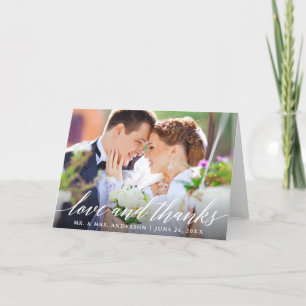 Amour et Merci Moderne Calligraphie Mariage Plier