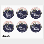 amour et merci Navy stickers floral rose pâle (Feuille)