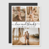 Amour et Merci Photo Mariage Magnet (Devant / Derrière)