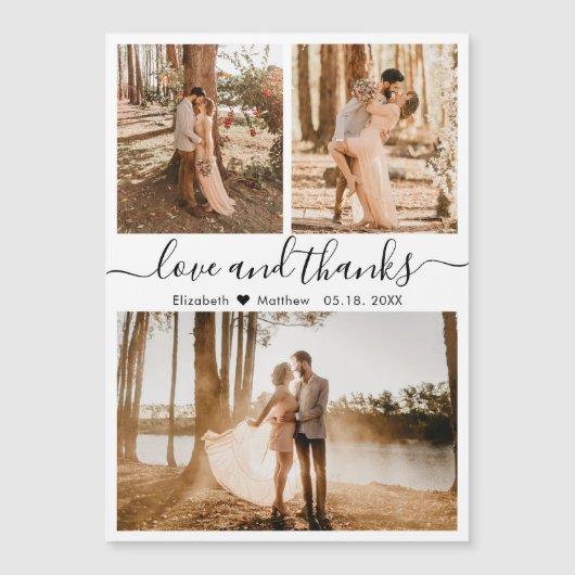 Amour et Merci Photo Mariage Magnet (Devant)