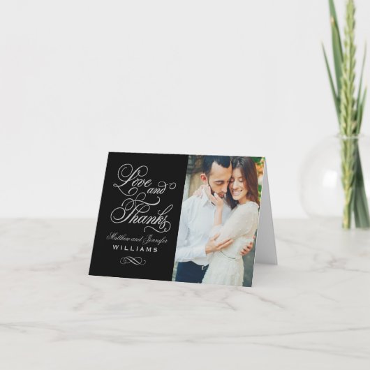 Amour et merci Photo Mariage noir et argent (Devant)