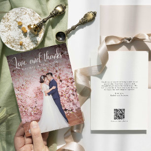 Amour et merci Photo Mariage QR Code Merci