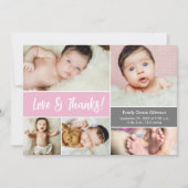 Amour et Merci Pink Custom Photos Baby shower (Devant)
