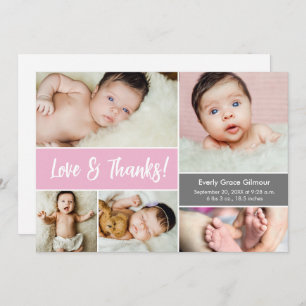 Amour et Merci Pink Custom Photos Baby shower