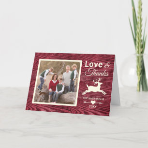 Amour et Merci Red Rustic Photo Holiday