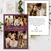 Amour et Merci Script Bordo Photo Collage Mariage