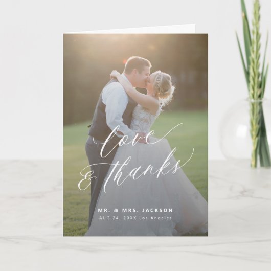 Amour et merci script moderne 2 photos mariage (Devant)