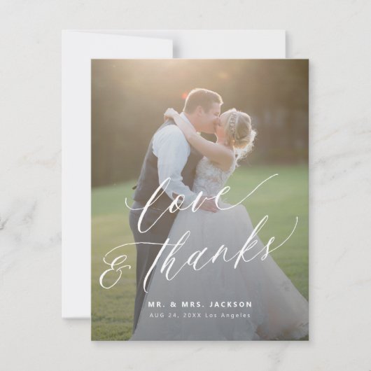 Amour et merci script moderne 2 photos mariage (Devant)