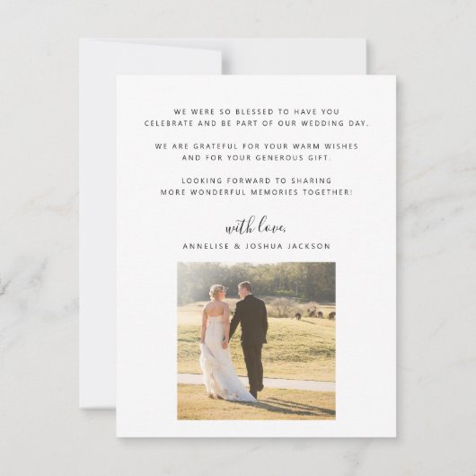 Amour et merci script moderne 2 photos mariage (Dos)