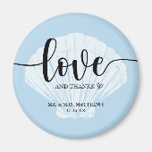 Amour et Merci Seashell Mariage Merci Magnet (Devant)