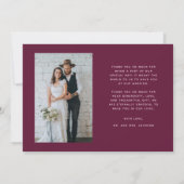 Amour et merci Simple Mariage Photo Cranberry (Dos)