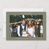 Amour et Merci Simple Mariage Photo Sage Vert (Devant)