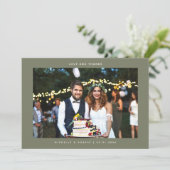 Amour et Merci Simple Mariage Photo Sage Vert (Debout devant)