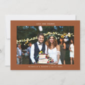 Amour et Merci Simple Mariage Photo Terracotta (Devant)