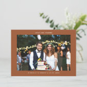 Amour et Merci Simple Mariage Photo Terracotta (Debout devant)