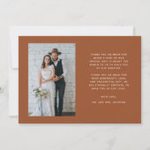 Amour et Merci Simple Mariage Photo Terracotta (Dos)