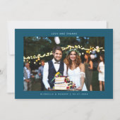 Amour et Merci Simple Mariage Photo Turquoise (Devant)