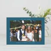 Amour et Merci Simple Mariage Photo Turquoise (Debout devant)