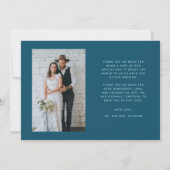 Amour et Merci Simple Mariage Photo Turquoise (Dos)
