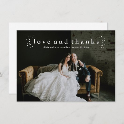 Amour et Merci Simple Photo Mariage (Devant / Derrière)