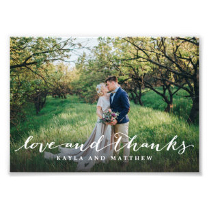 Amour et Merci Simple Script Full Bleed Photo