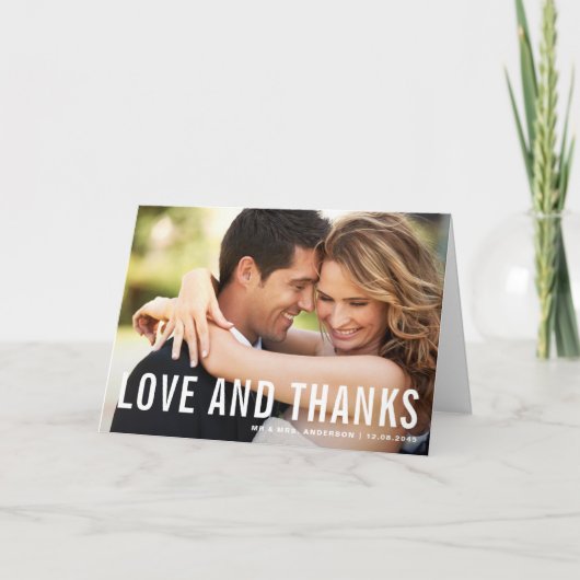 Amour et Merci Typographie moderne Mariage photo (Devant)