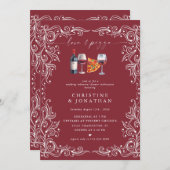 Amour et pizza | Invitations pour le dîner de répé (Devant / Derrière)