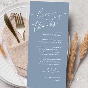Amour et Remerciements, Carte de Remerciement pour